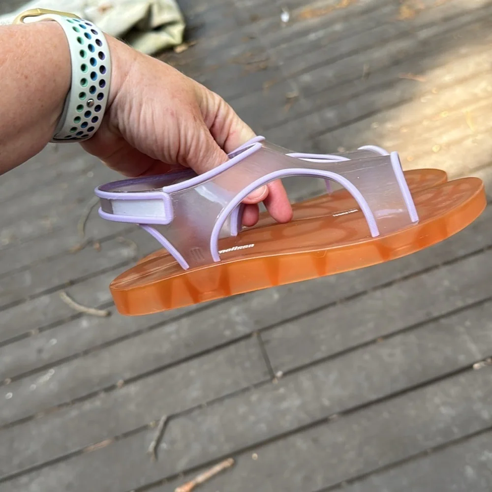Mini Melissa Purple and Orange Jelly Girls Sandals size 3